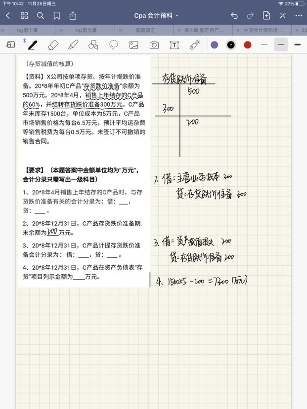 存貨跌價(jià)準(zhǔn)備會(huì)計(jì)分錄