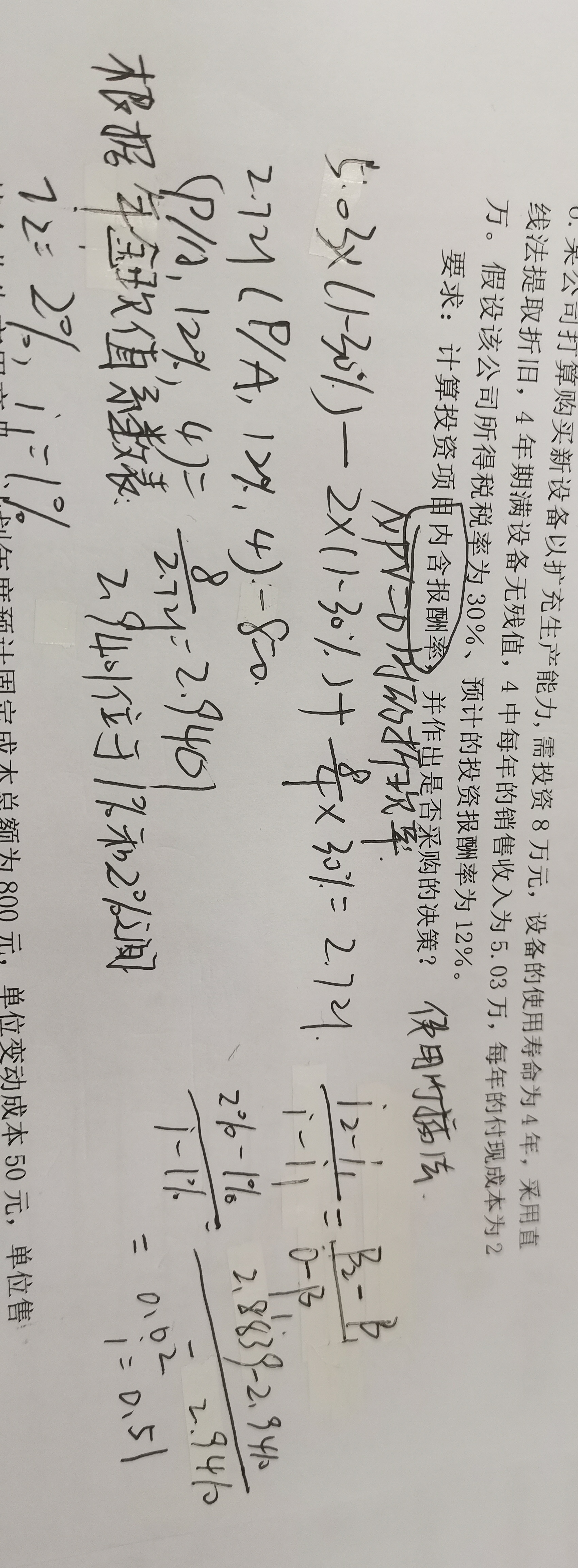 内含报酬率