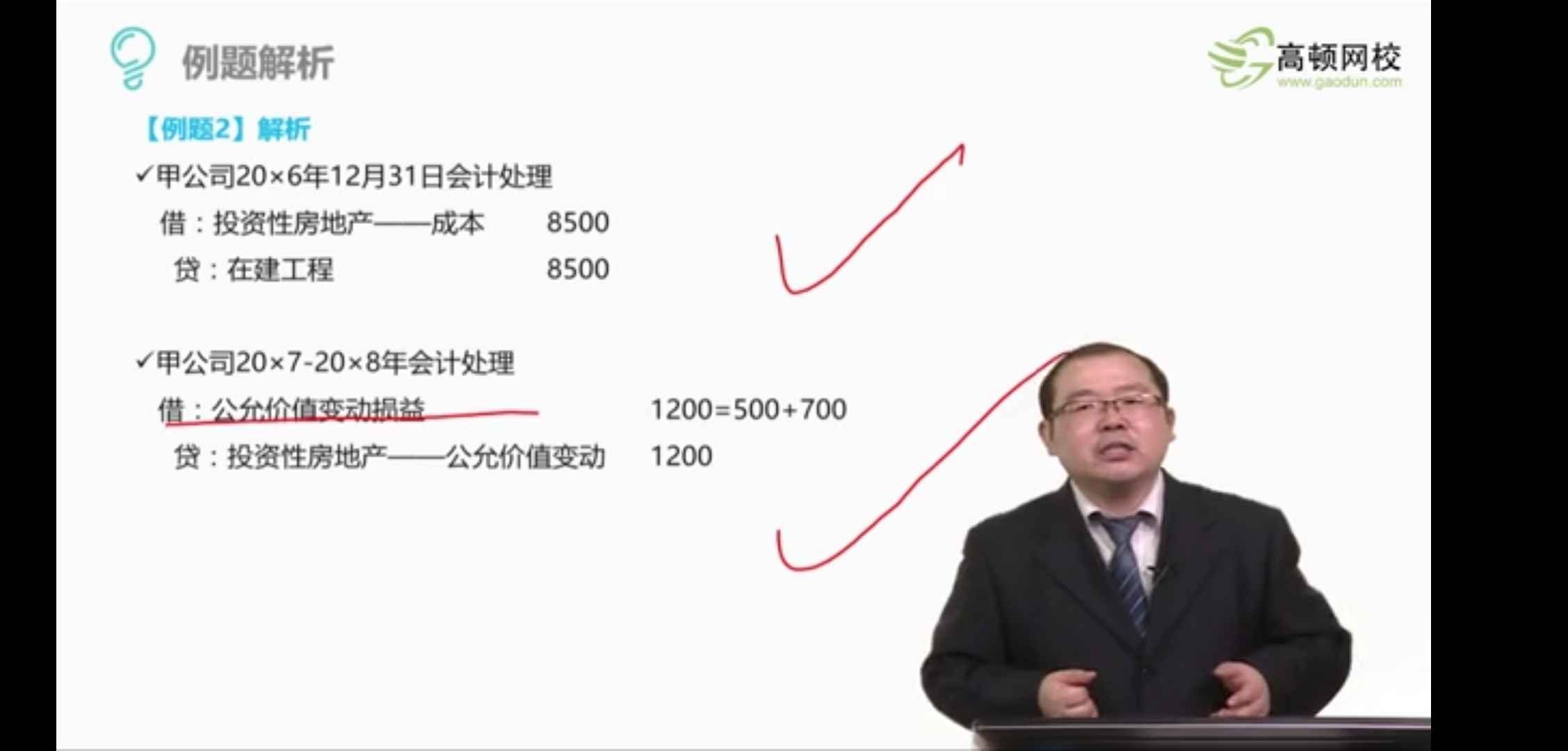 公允价值变动的分录