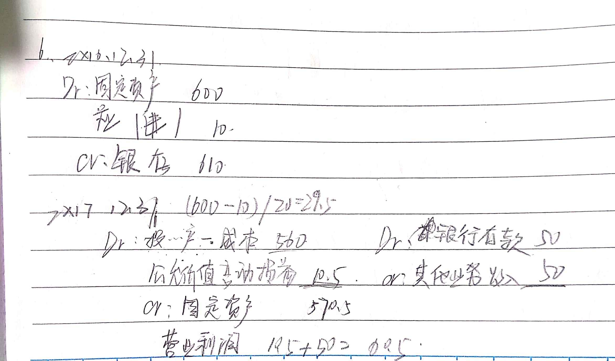 固定资产相关分录