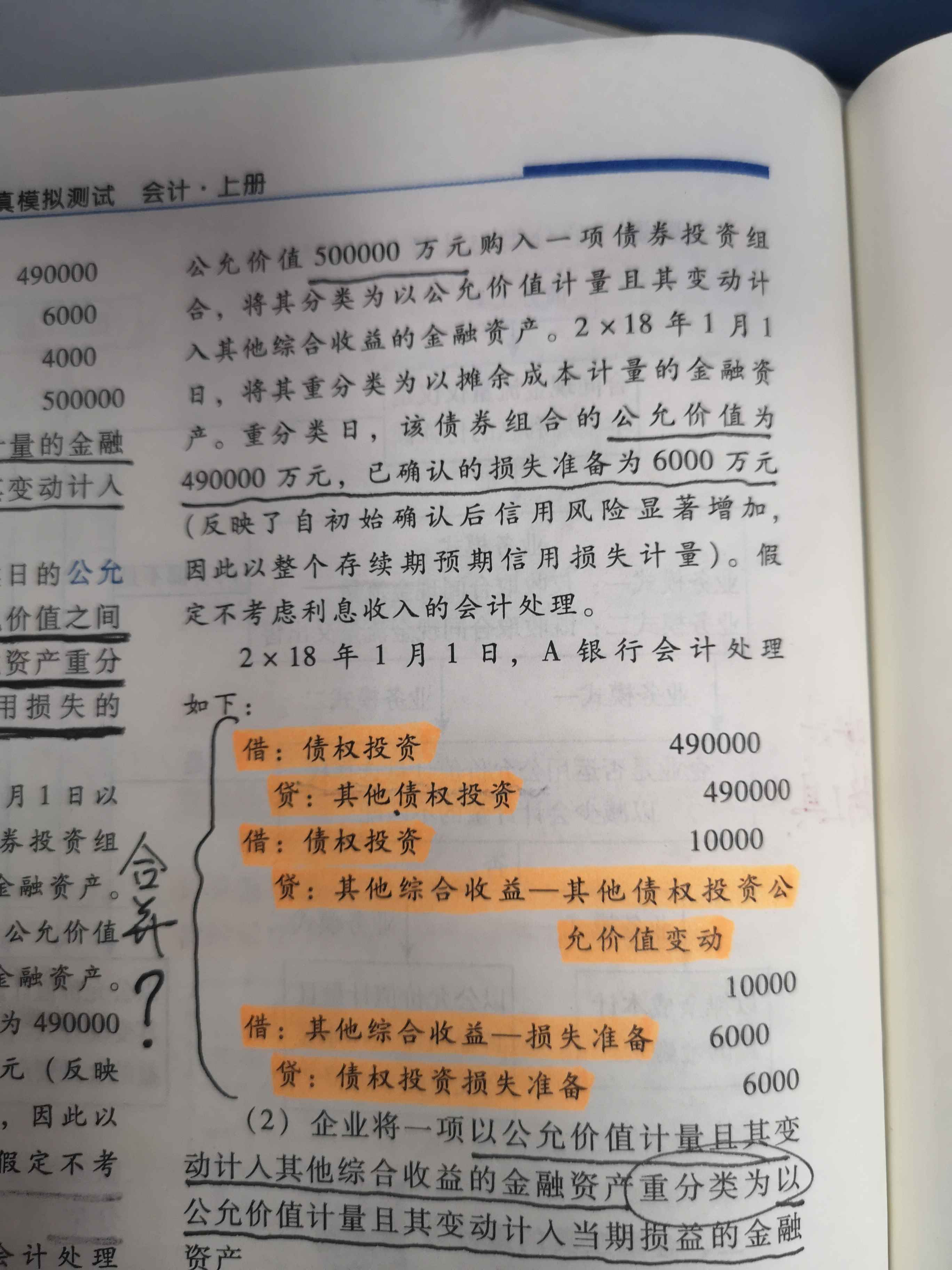 金融资产重分类分录
