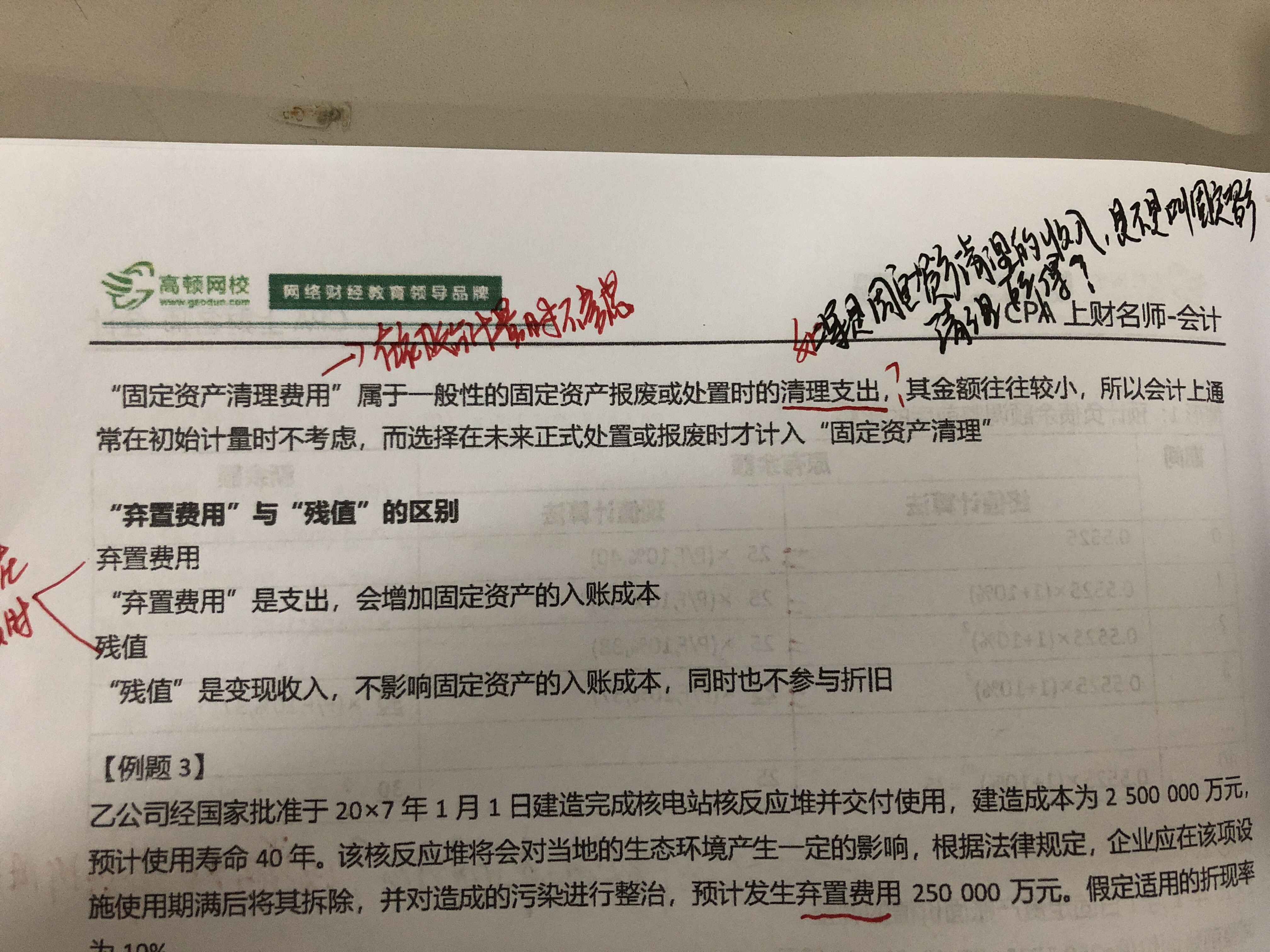 固定资产清理问题