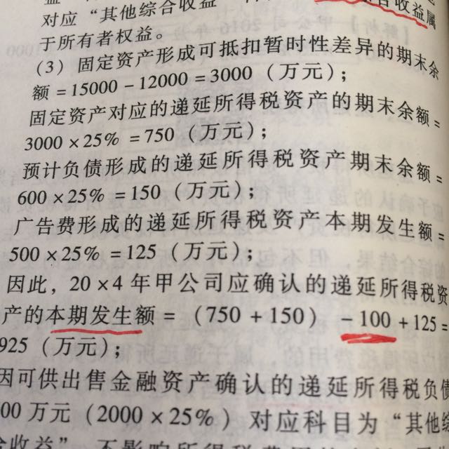 递延所得税资产的计算