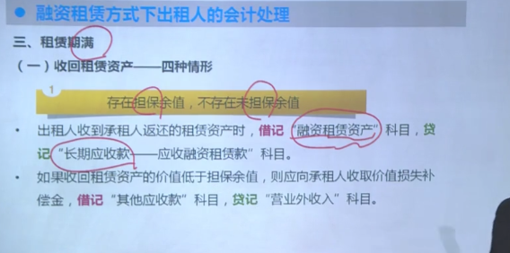 租赁资产担保余值