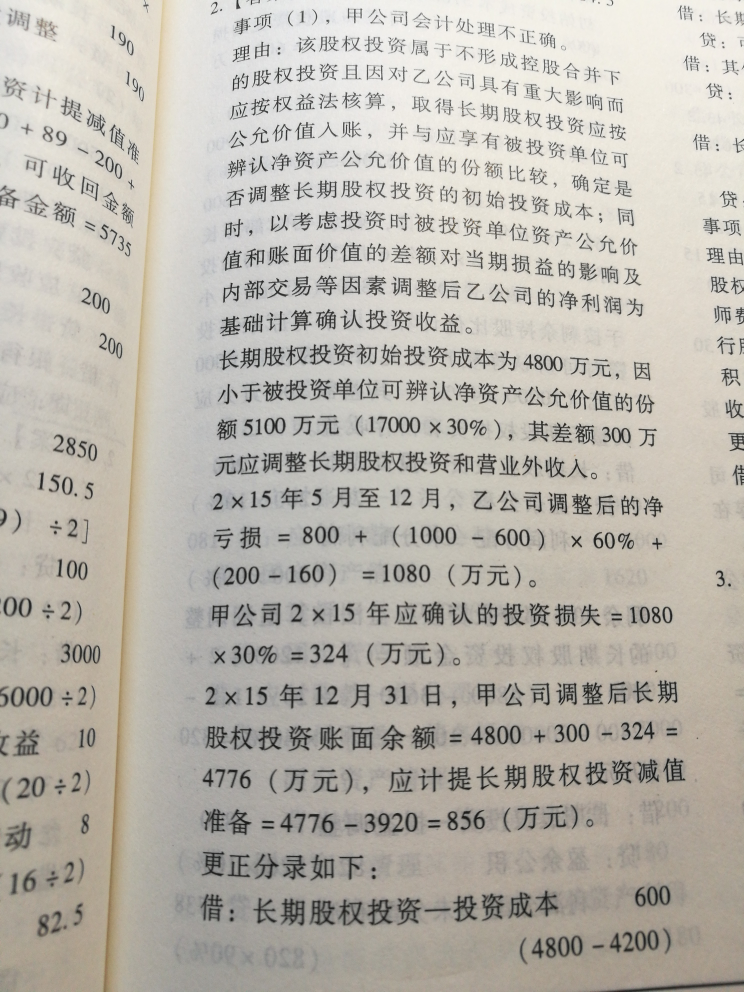 计提长期股权投资减值准备分录