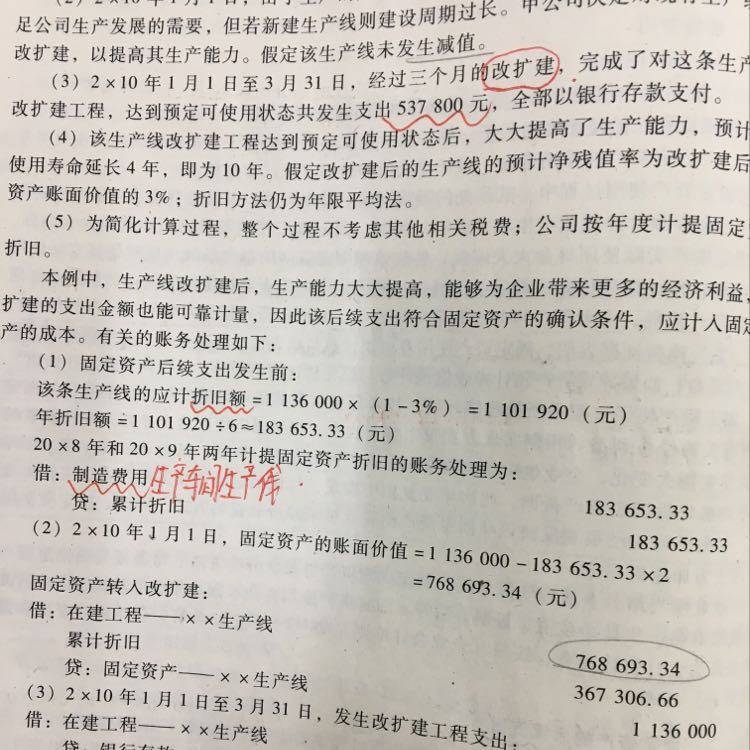 固定资产改造转入在建工程