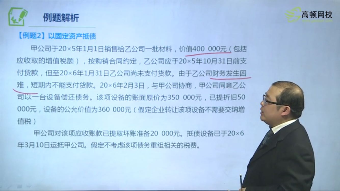 抵债的固定资产