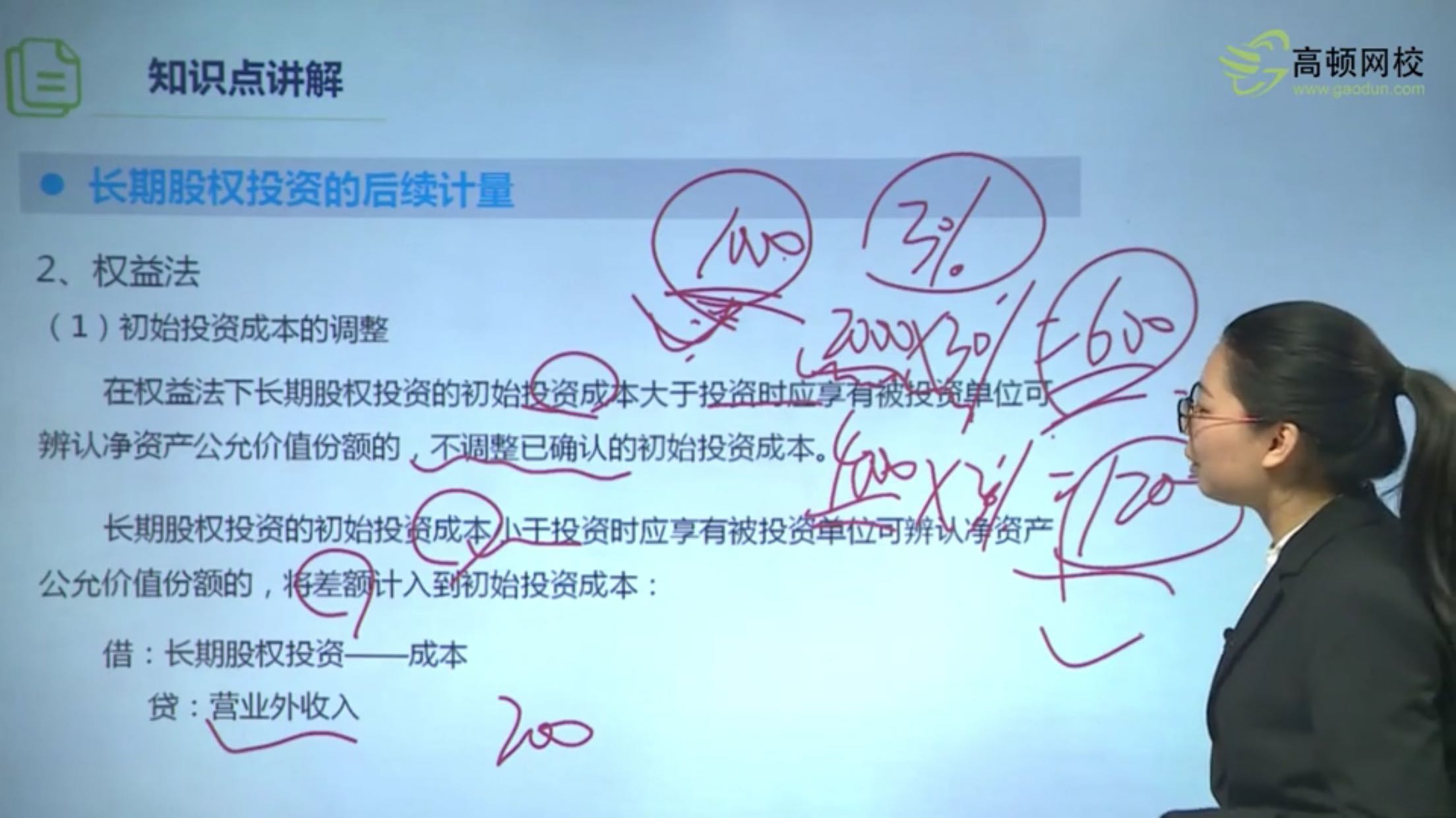 投资成本大于资产公允价值会计分录