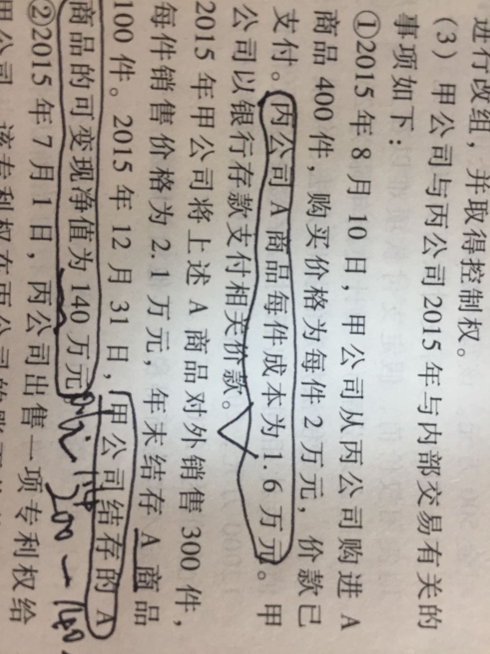 内部存货交易减值资产