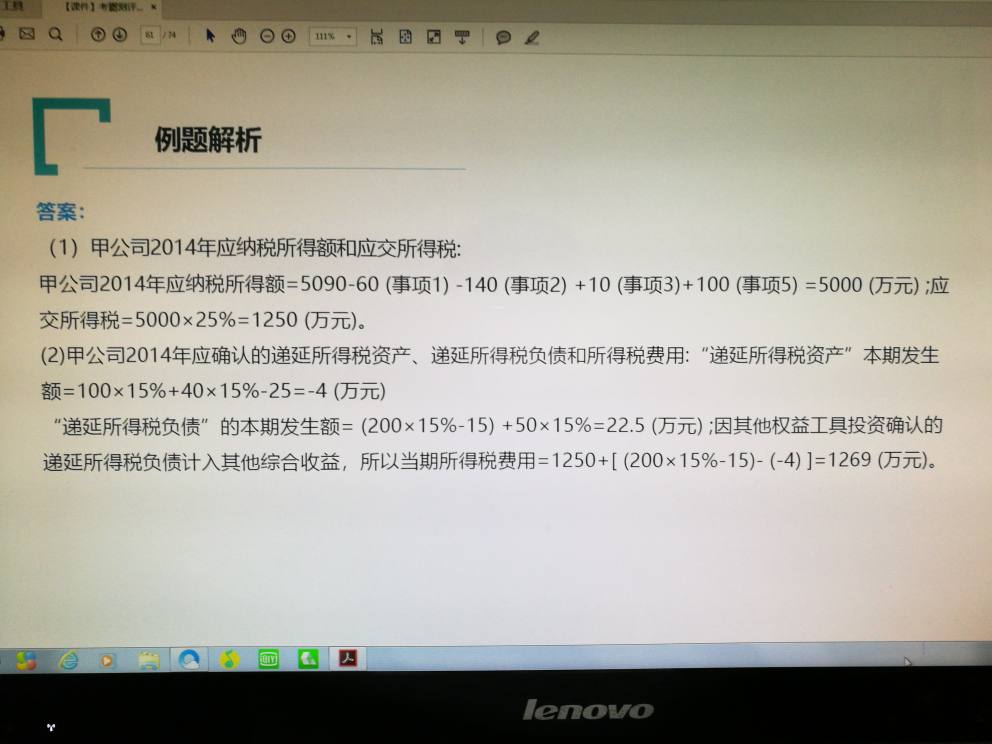 递延所得税资产的余额