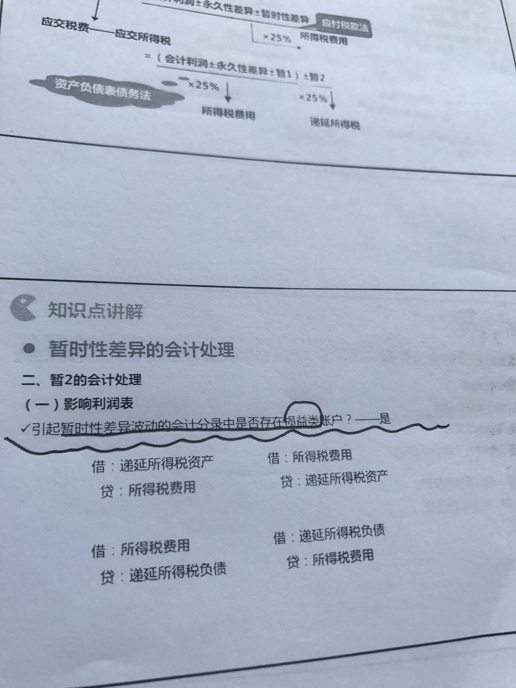 暂时性差异的会计分录