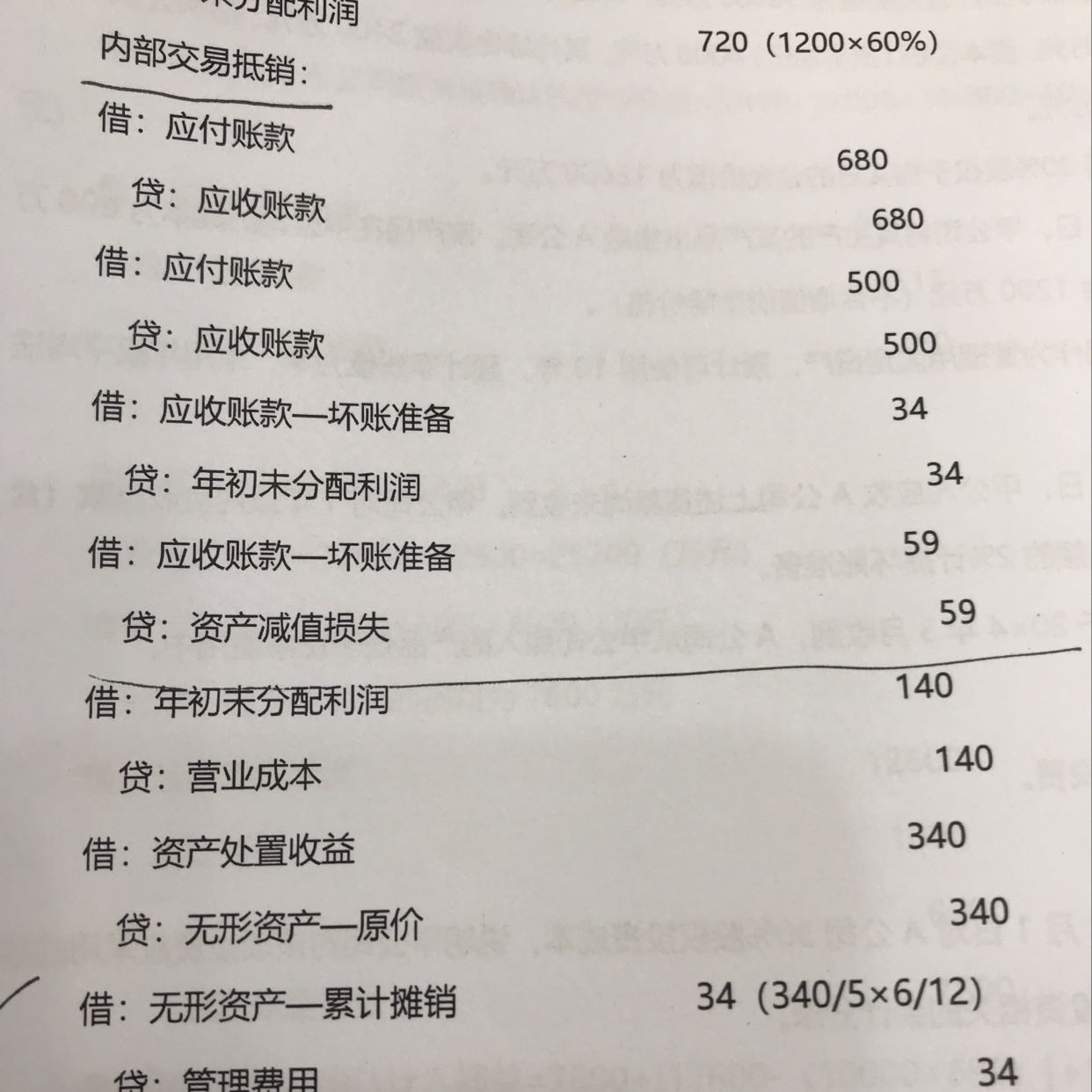 内部交易抵销分录