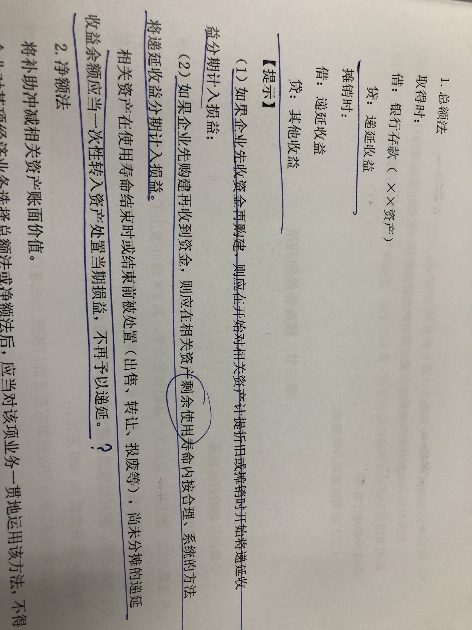 打问号的会计分录